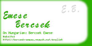 emese bercsek business card